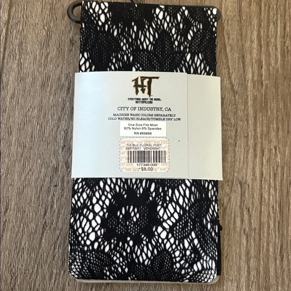 Vintage 90s Y2K Old Hot Topic Thigh High Floral Lace ThiHi Stockings Mall Goth